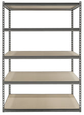ProSource Boltless Shelving Unit with Particle Boards, 5 Levels, 48 in W x 24 in D x 72 in H